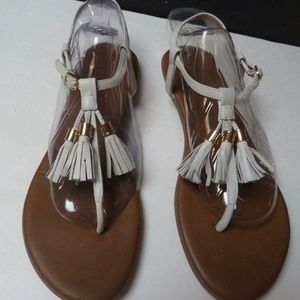 3 white tassels sandals non slip soles sz …
